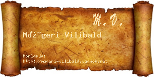 Mágeri Vilibald névjegykártya